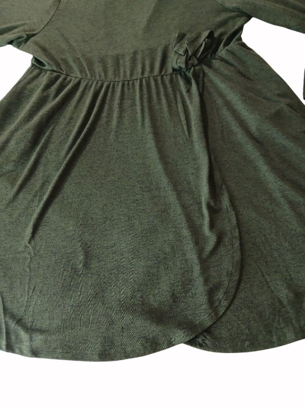 Torrid Super Soft Plush Hacci Knit Faux Wrap Dress Size 3X 3 Green Knee Length - Picture 6 of 16